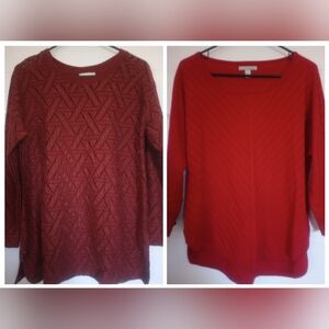 Textured Sweaters In Sienna And Red